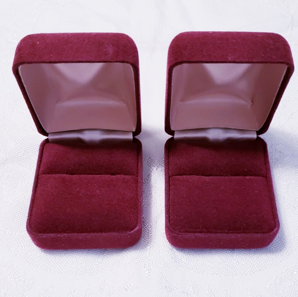 Maroon Red Velvet Ring Box